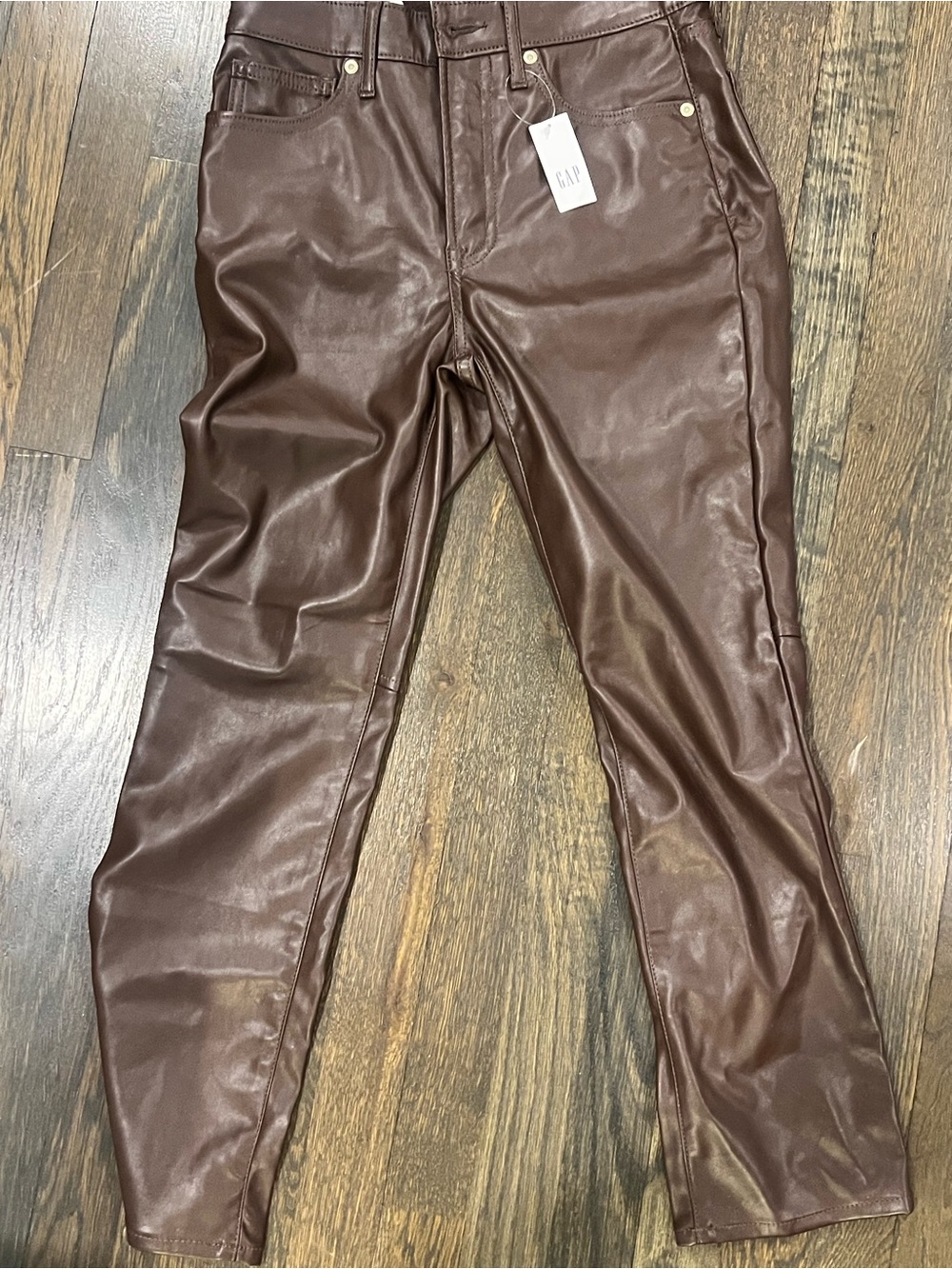GAP women’s Chocolate Brown Faux Leather Pants